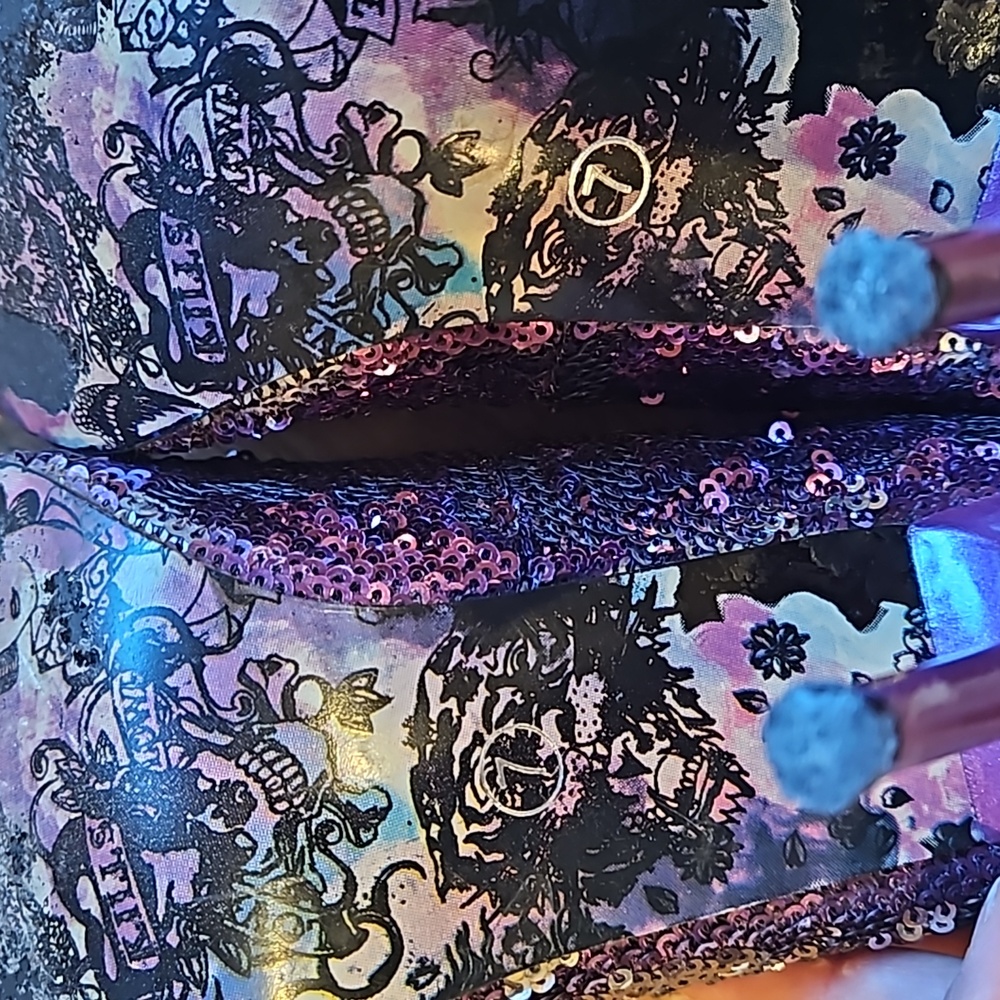 Ed Hardy Purple Silver Sequin shoes size 7 - Picture 10 of 10